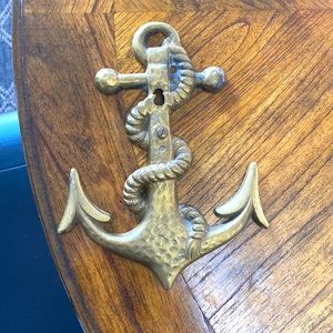 Solid brass ships anchor wall plaque